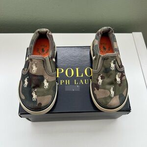 Ralph Lauren Kids Camo Slip-On Sneakers